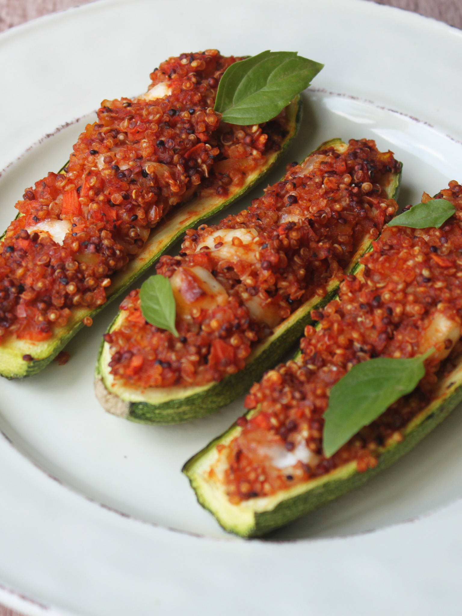 Quinoa stuffed Zucchinis
